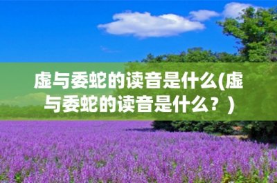 ​虚与委蛇的读音是什么(虚与委蛇的读音是什么？)