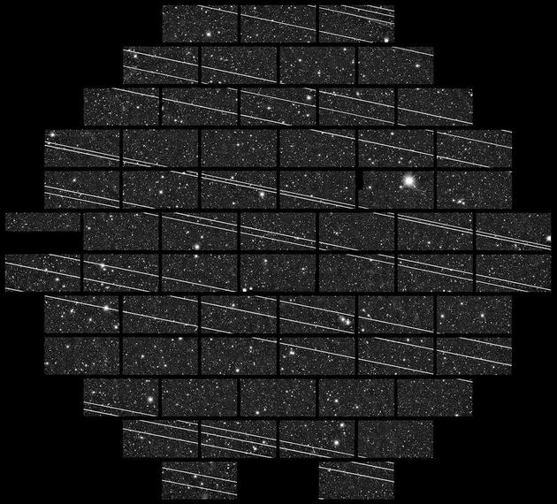 图7：智利Cerro Tololo Inter-American Observatory（CTIO）拍摄到的第二批星链卫星。根源：NSF’s National Optical-Infrared Astronomy Research Laboratory/CTIO/AURA/DELVE