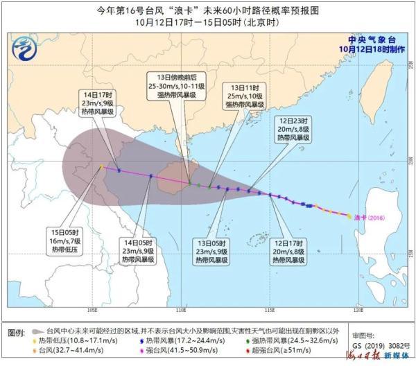 海南省台风浪卡实时路径（台风浪卡逼近海南）(2)