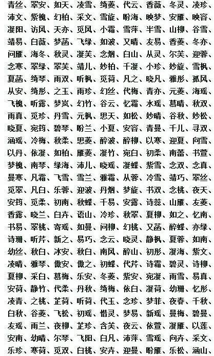 好听独特稀少的女孩名字