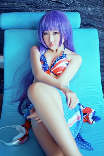 约会大作战诱宵美九同人泳衣cosplay