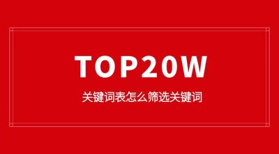 ​TOP20W关键词词表怎么筛选关键词